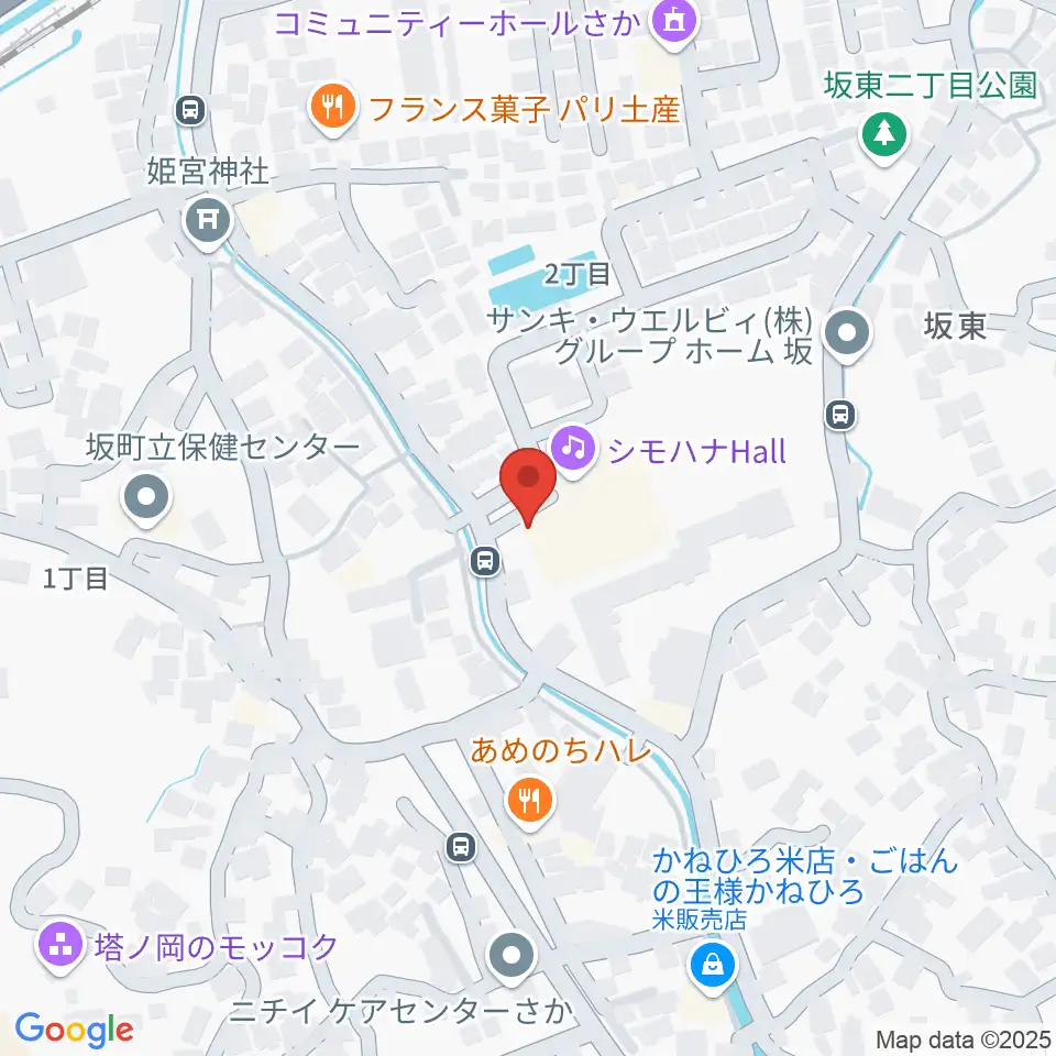 シモハナホール周辺のホテル一覧地図