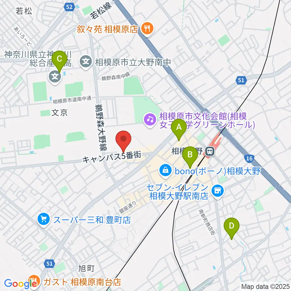 相模楽器 ロビー店周辺のホテル一覧地図