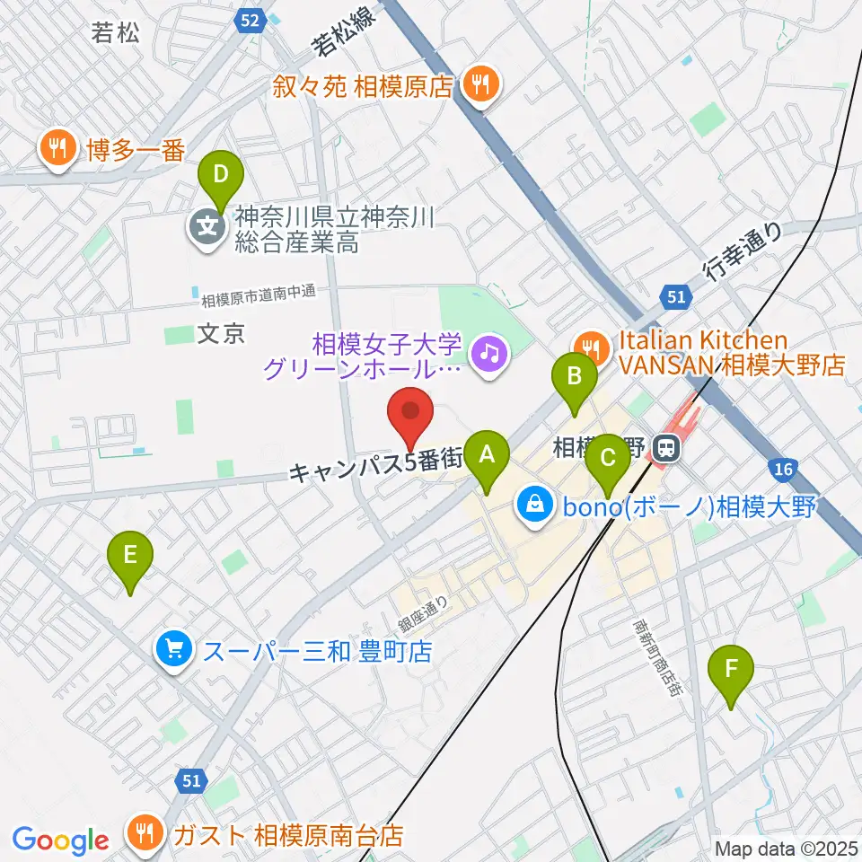 相模楽器 ロビー店周辺のホテル一覧地図