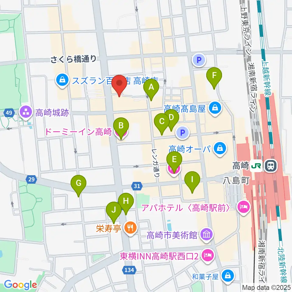 高崎WOAL周辺のホテル一覧地図