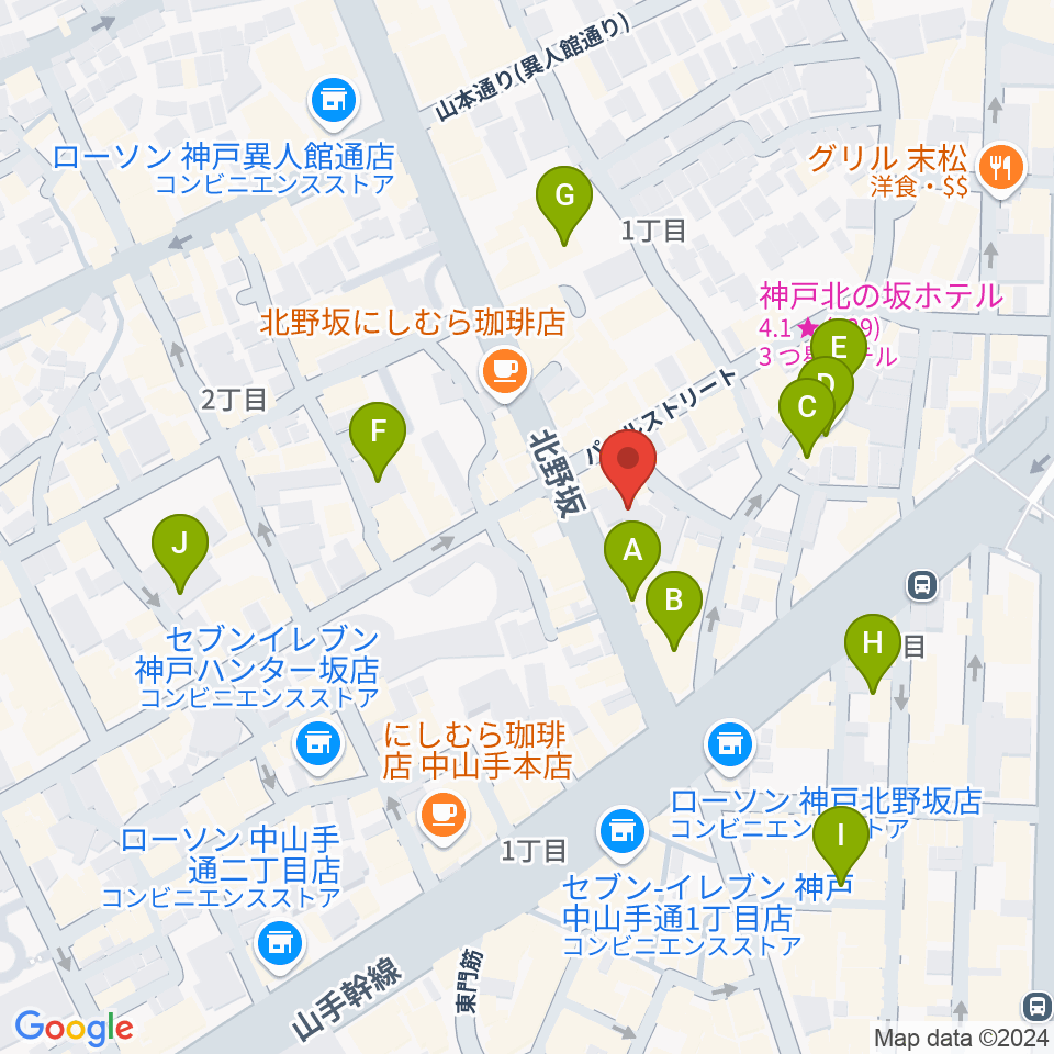 神戸ミッドナイトサン周辺のホテル一覧地図