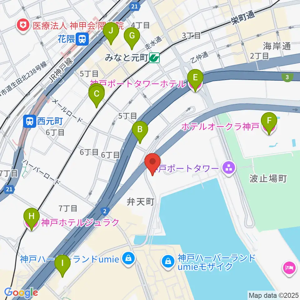 ラ・スイート神戸グラン・ブルー周辺のホテル一覧地図