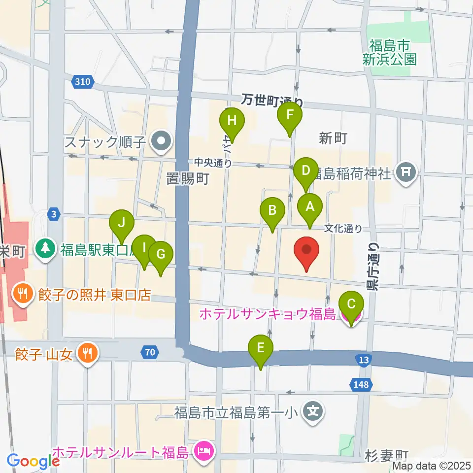 福島アウトライン周辺のホテル一覧地図