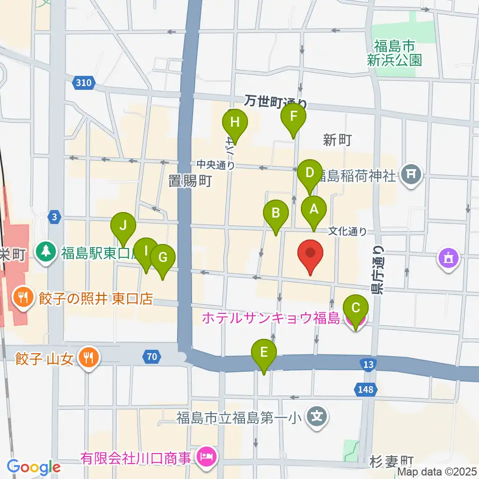 福島アウトライン周辺のホテル一覧地図