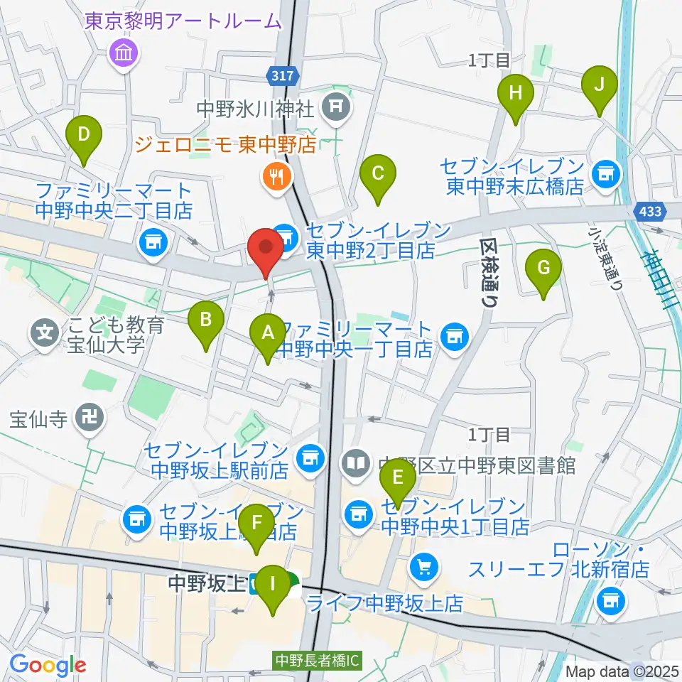中野坂上aja周辺のホテル一覧地図