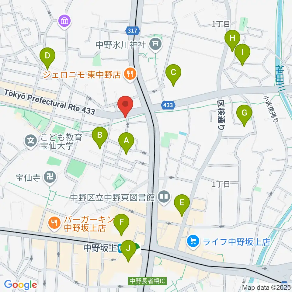 中野坂上aja周辺のホテル一覧地図