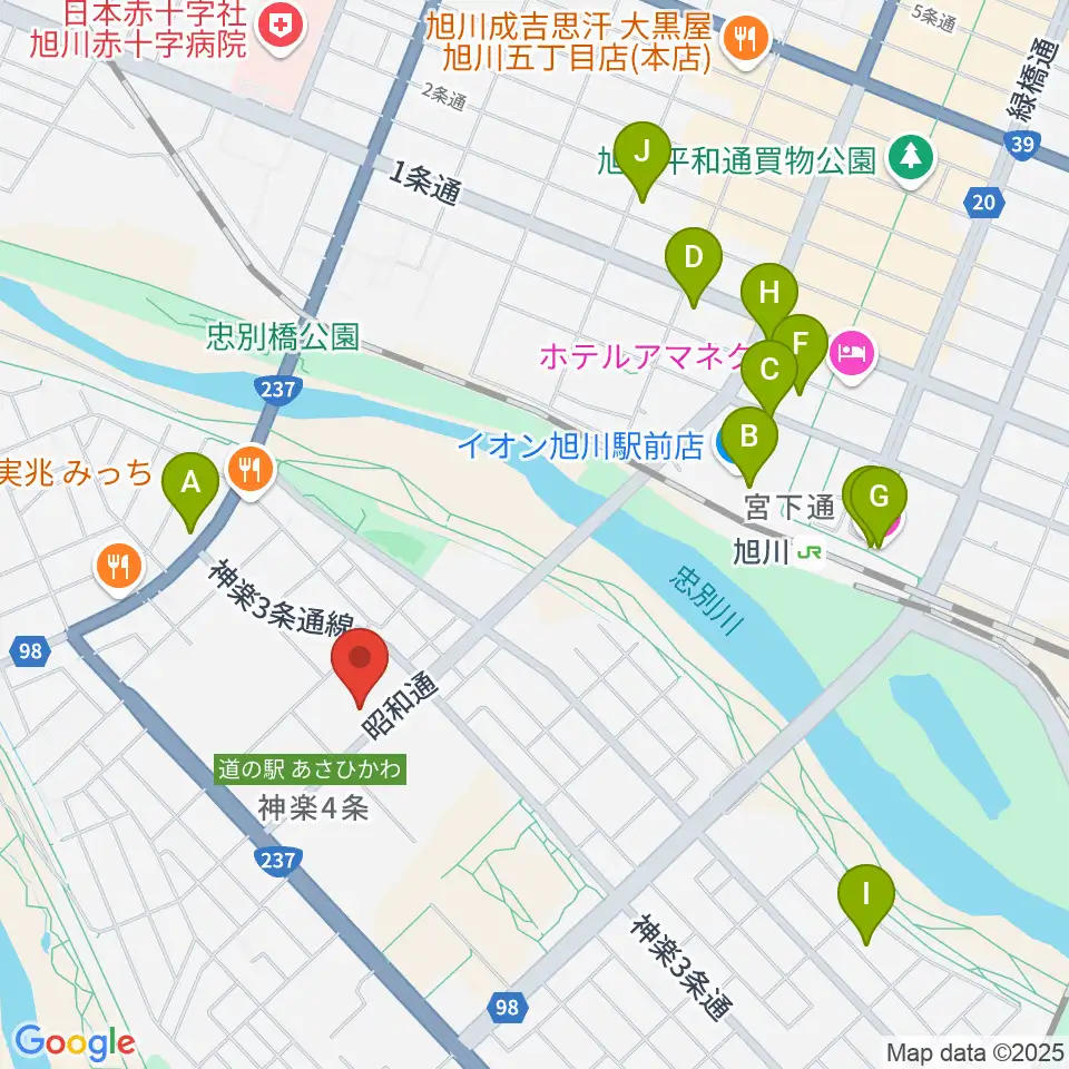 神楽市民交流センター 神楽公民館・木楽輪周辺のホテル一覧地図