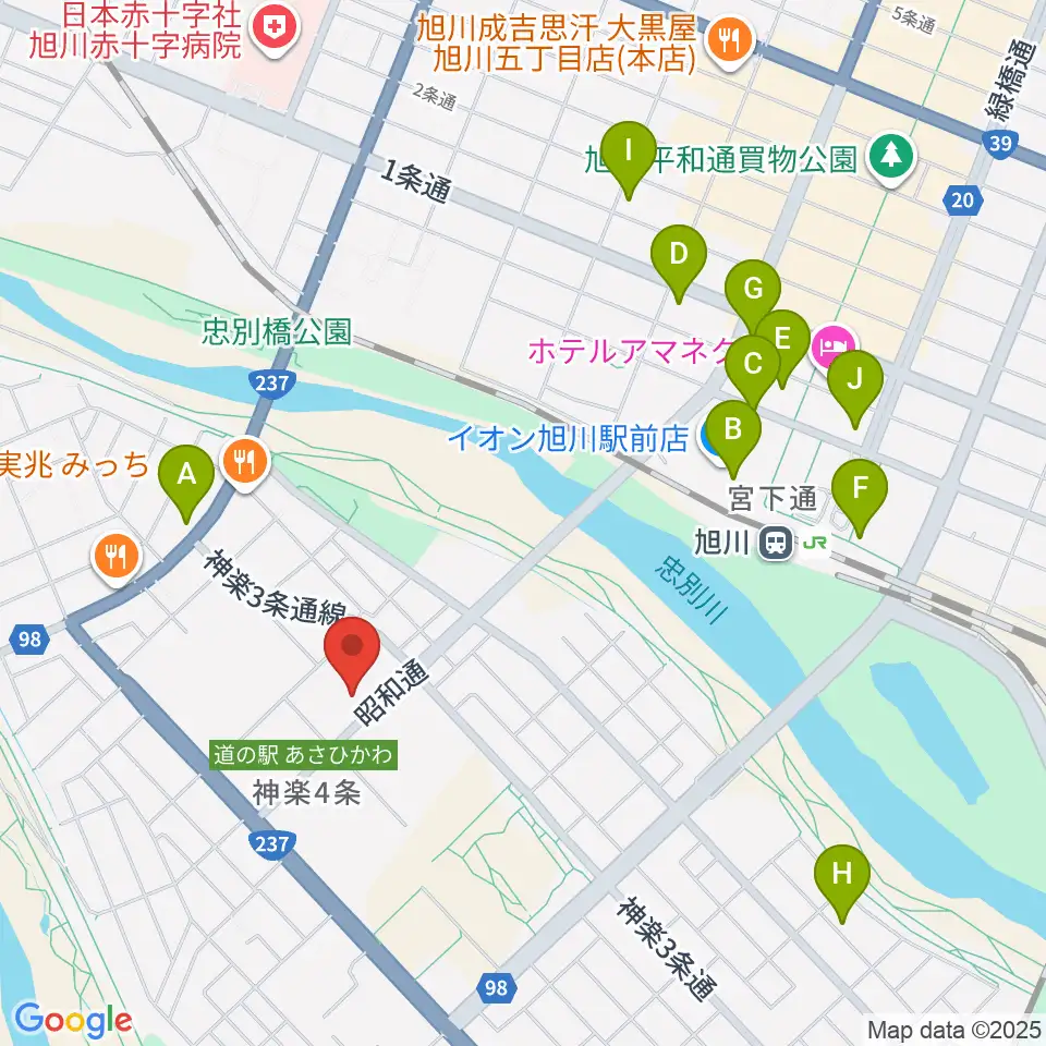 神楽市民交流センター 神楽公民館・木楽輪周辺のホテル一覧地図