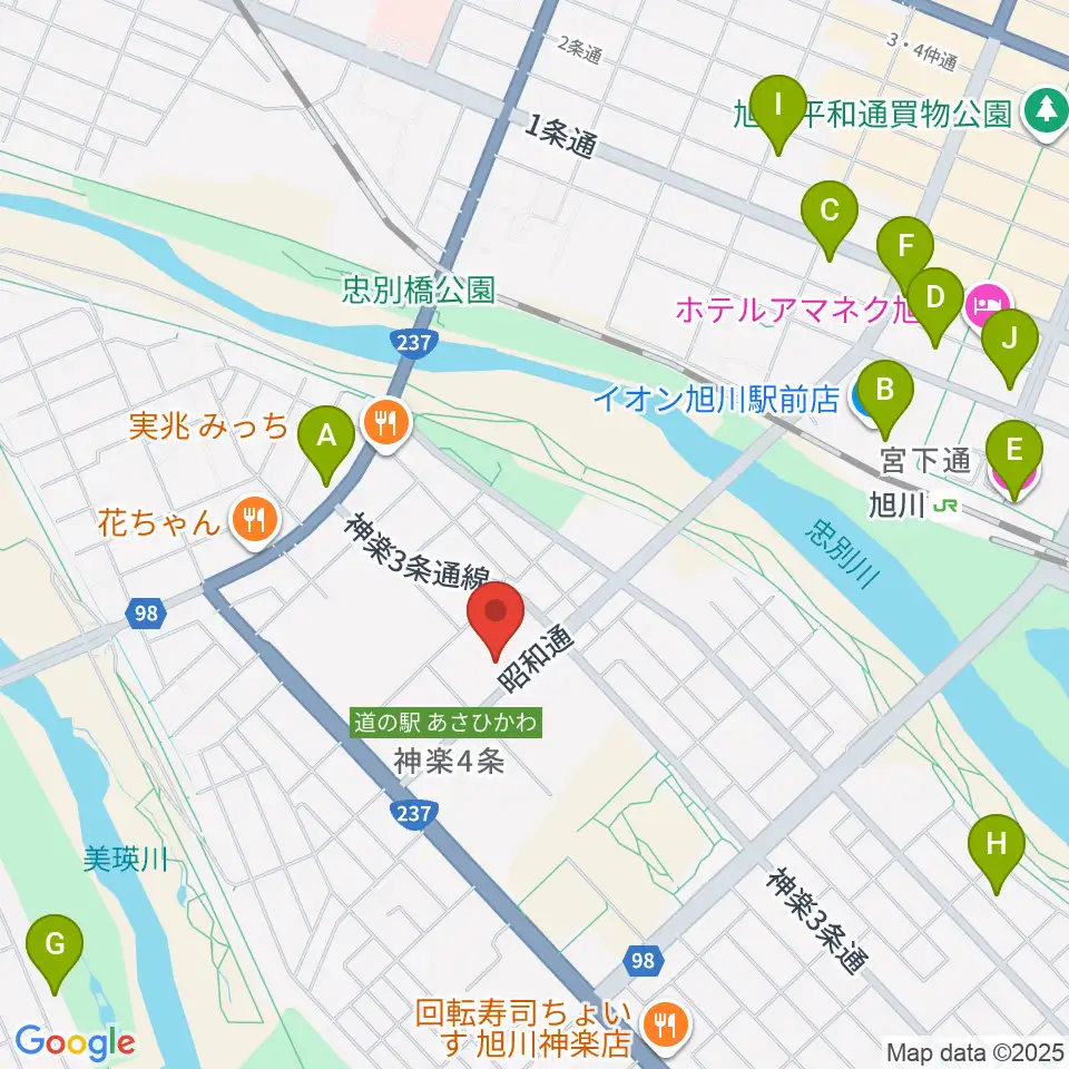 神楽市民交流センター 神楽公民館・木楽輪周辺のホテル一覧地図