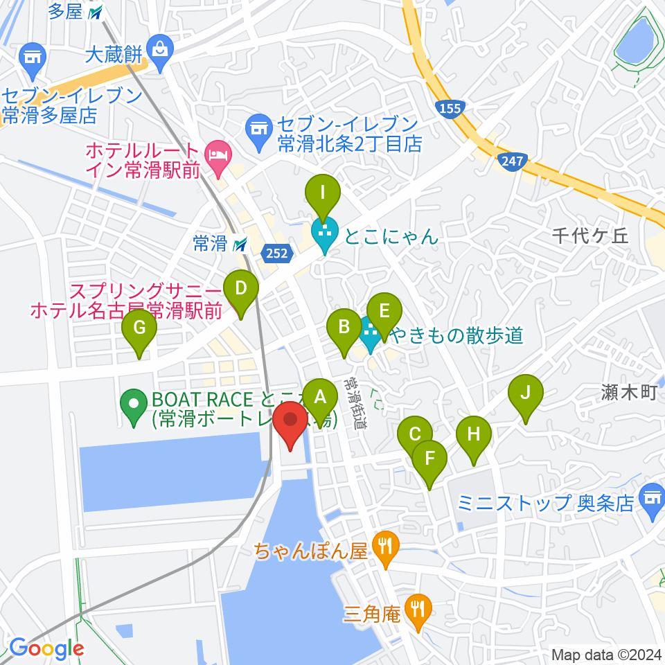 常滑市民文化会館周辺のホテル一覧地図