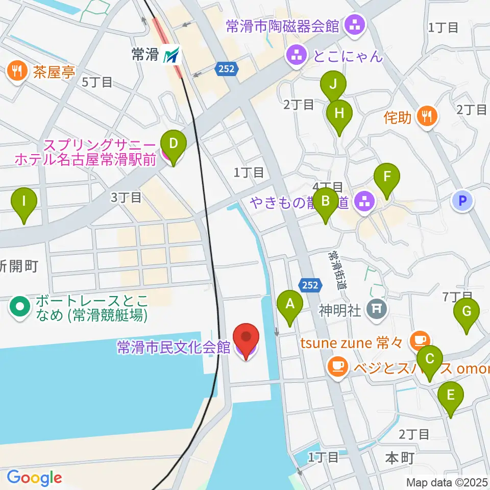 常滑市民文化会館周辺のホテル一覧地図
