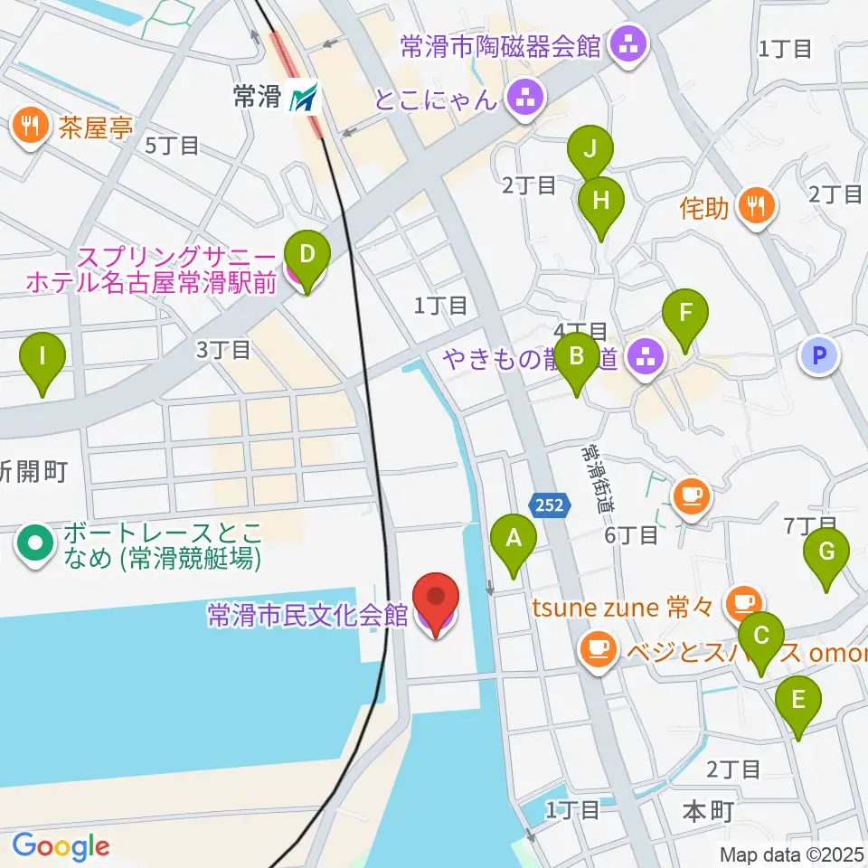常滑市民文化会館周辺のホテル一覧地図