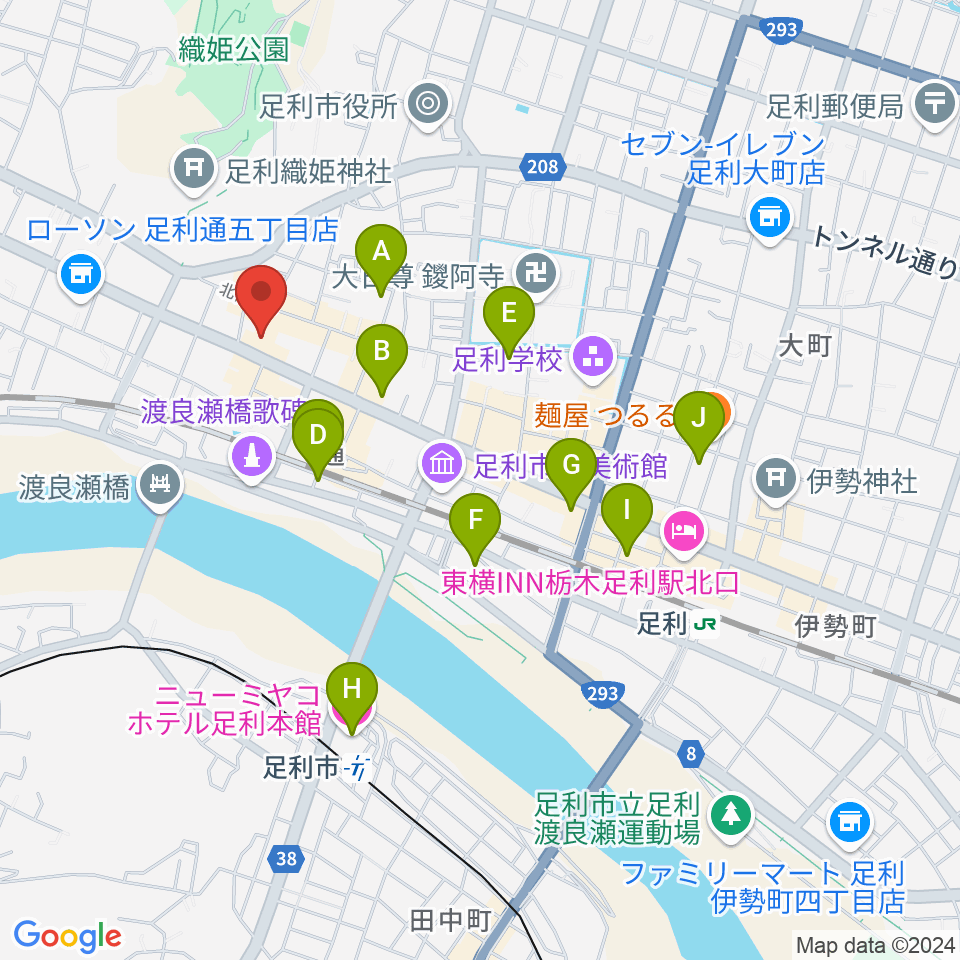 サウンド・ジムあしかが周辺のホテル一覧地図