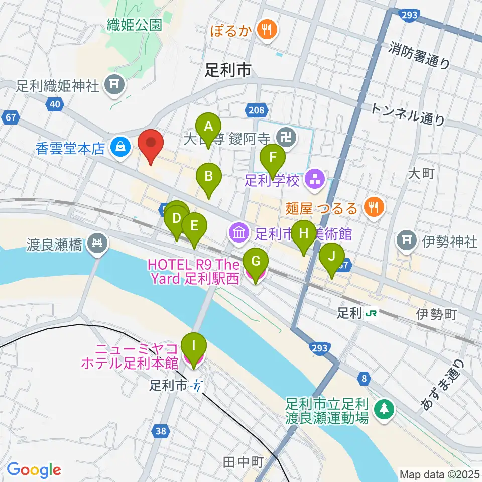 サウンド・ジムあしかが周辺のホテル一覧地図