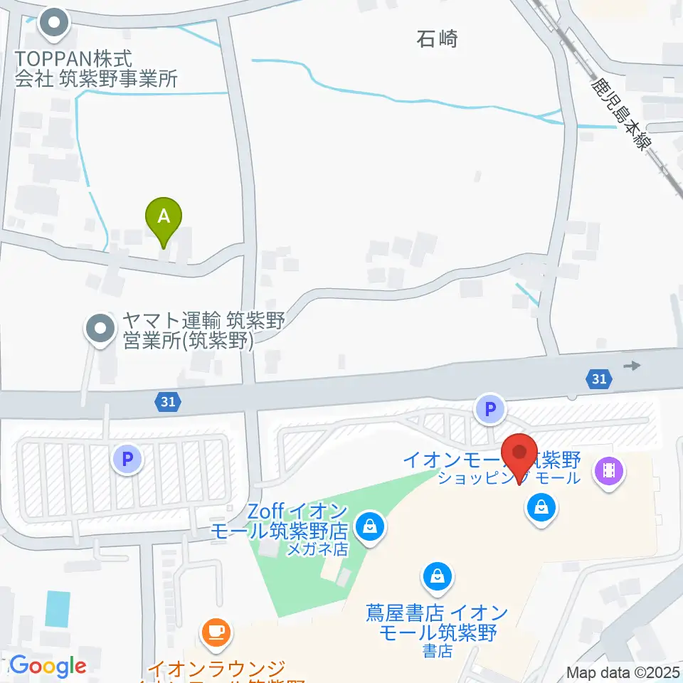 島村楽器 イオンモール筑紫野店周辺のホテル一覧地図