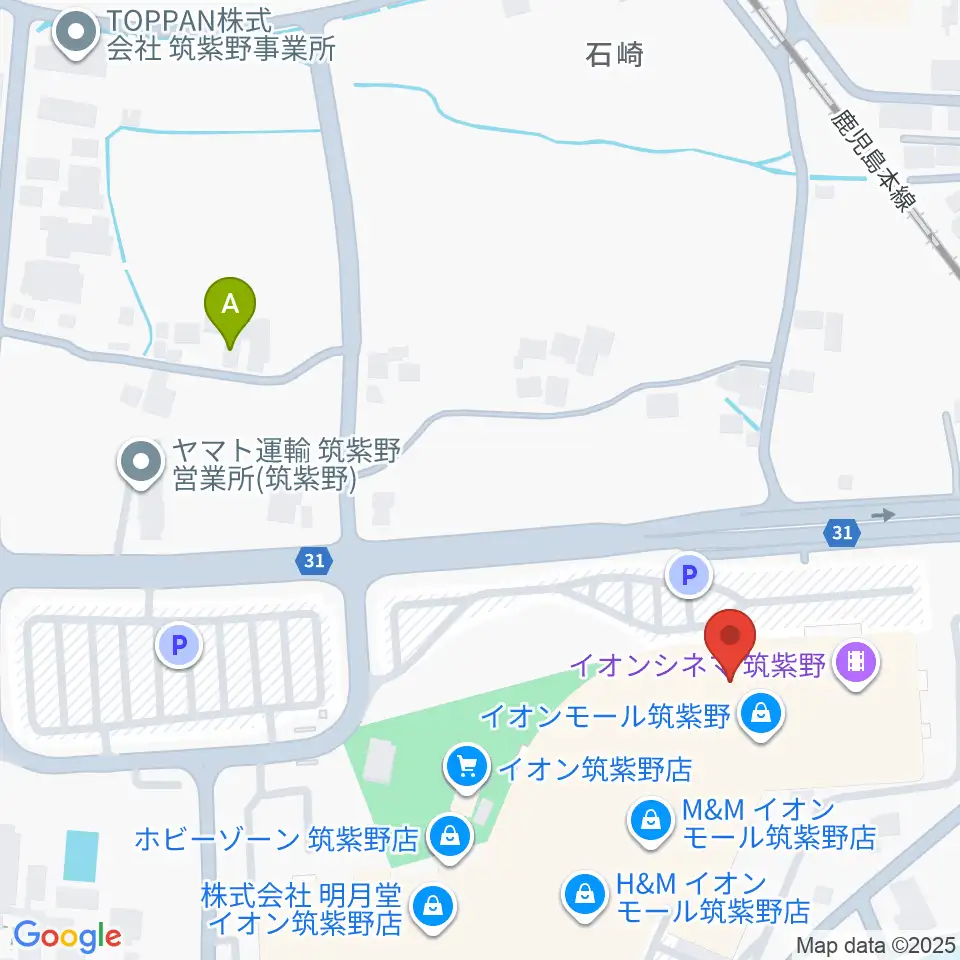 島村楽器 イオンモール筑紫野店周辺のホテル一覧地図
