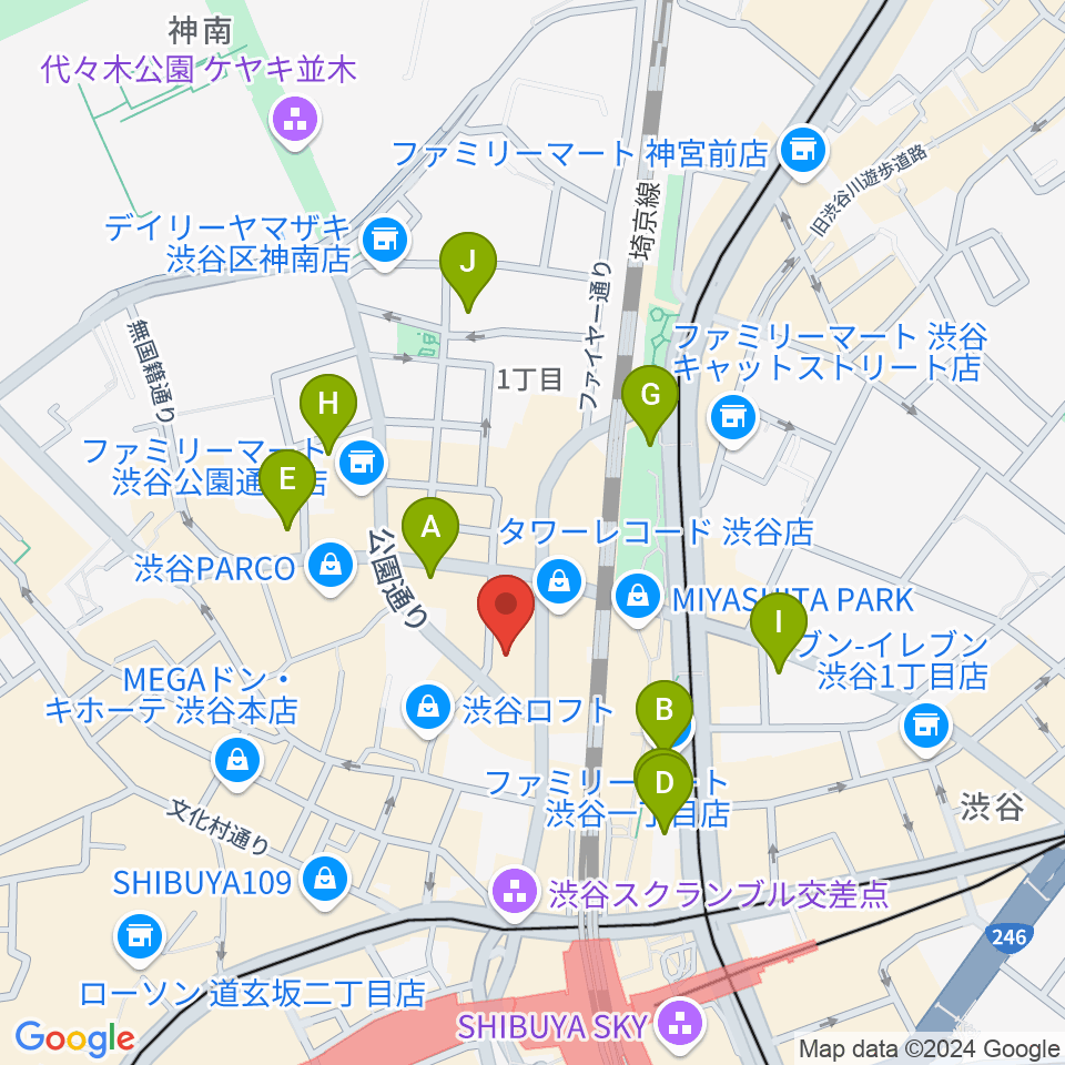 HMV&BOOKS SHIBUYA周辺のホテル一覧地図