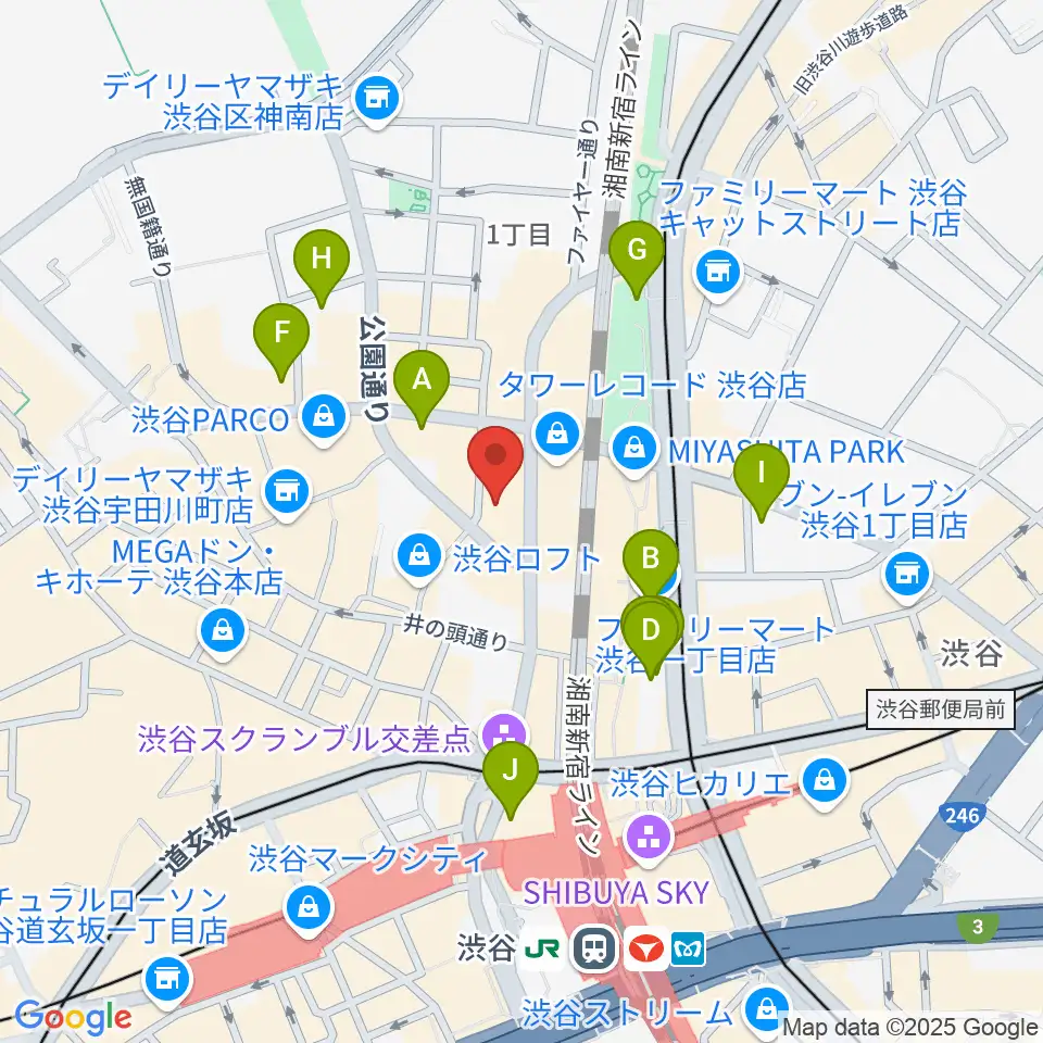 HMV&BOOKS SHIBUYA周辺のホテル一覧地図