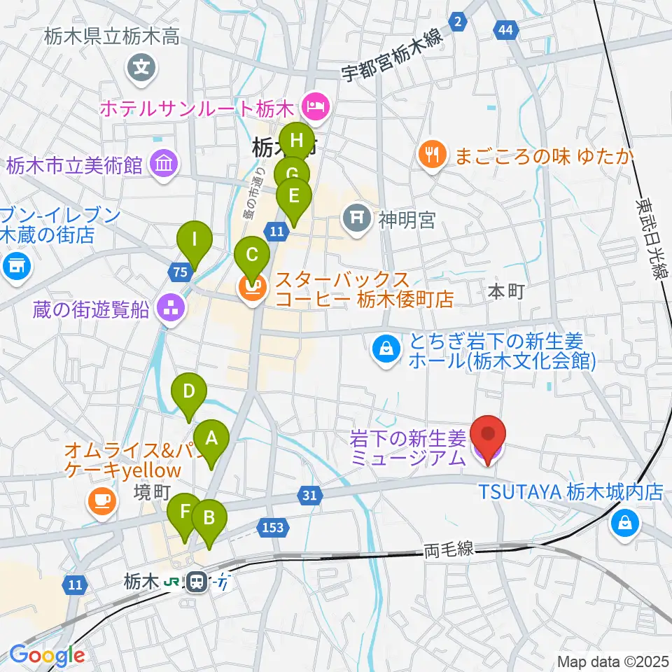 岩下の新生姜ミュージアム周辺のホテル一覧地図