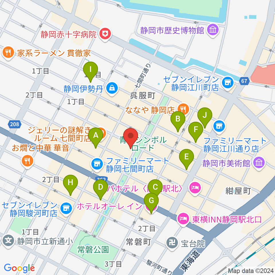 江崎ホール周辺のホテル一覧地図