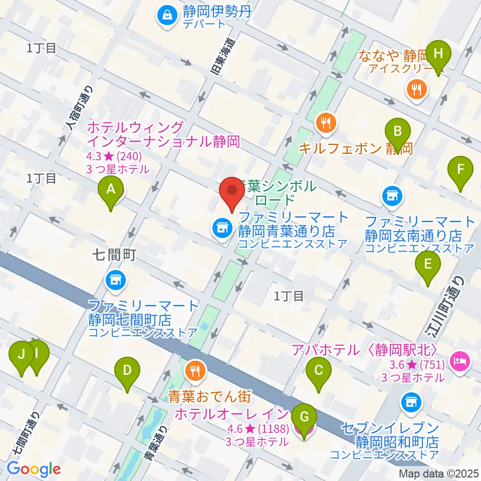 江崎ホール周辺のホテル一覧地図