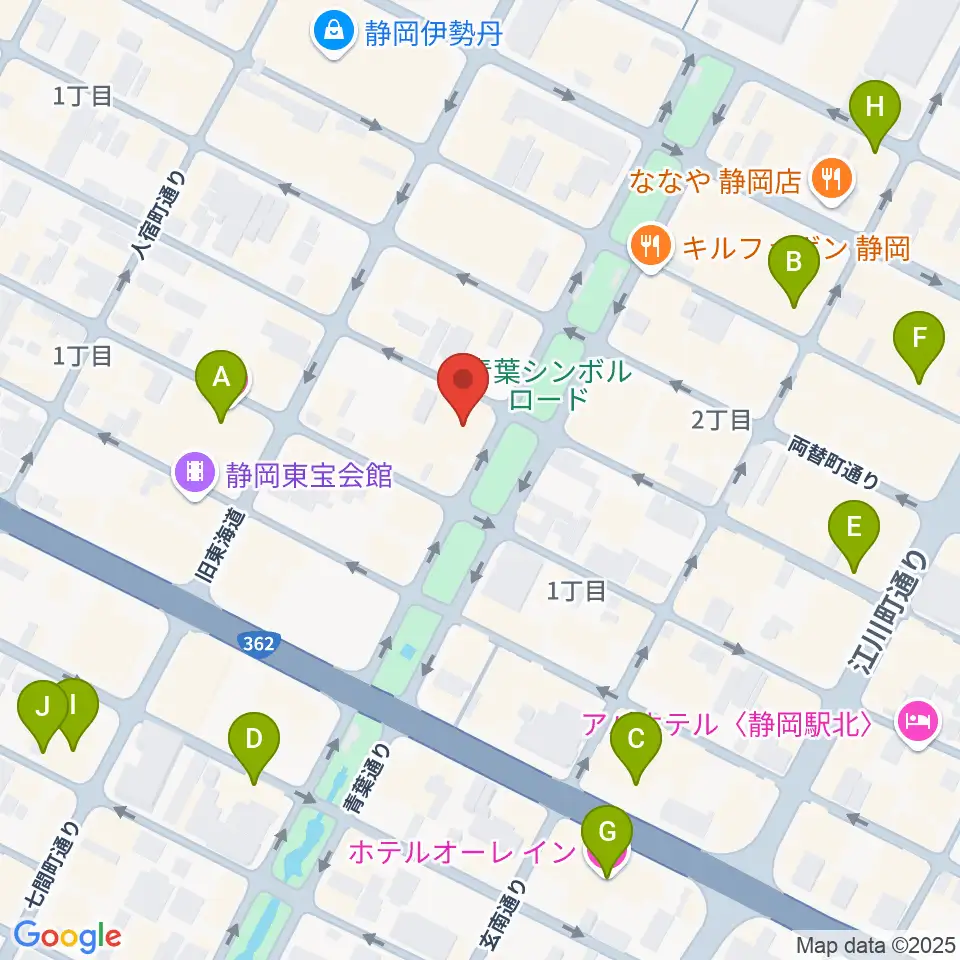 江崎ホール周辺のホテル一覧地図