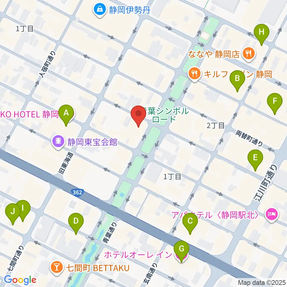 江崎ホール周辺のホテル一覧地図