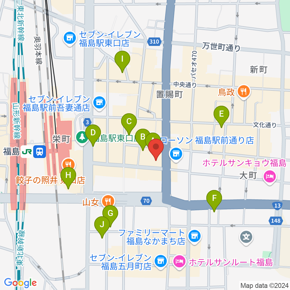 ユー・ワンミュージック周辺のホテル一覧地図