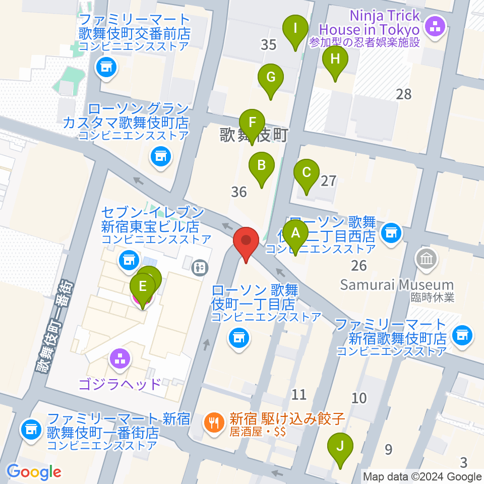 新宿ロフト周辺のホテル一覧地図