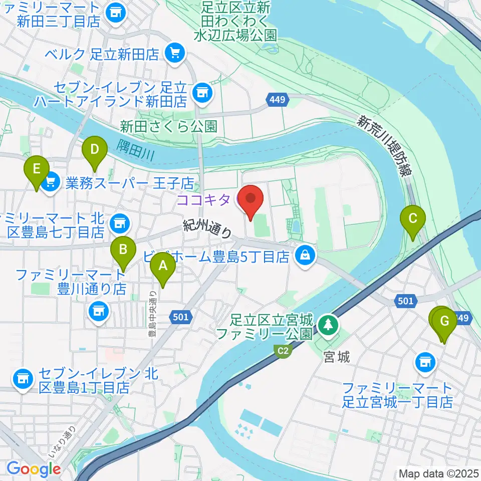 ココキタ周辺のホテル一覧地図
