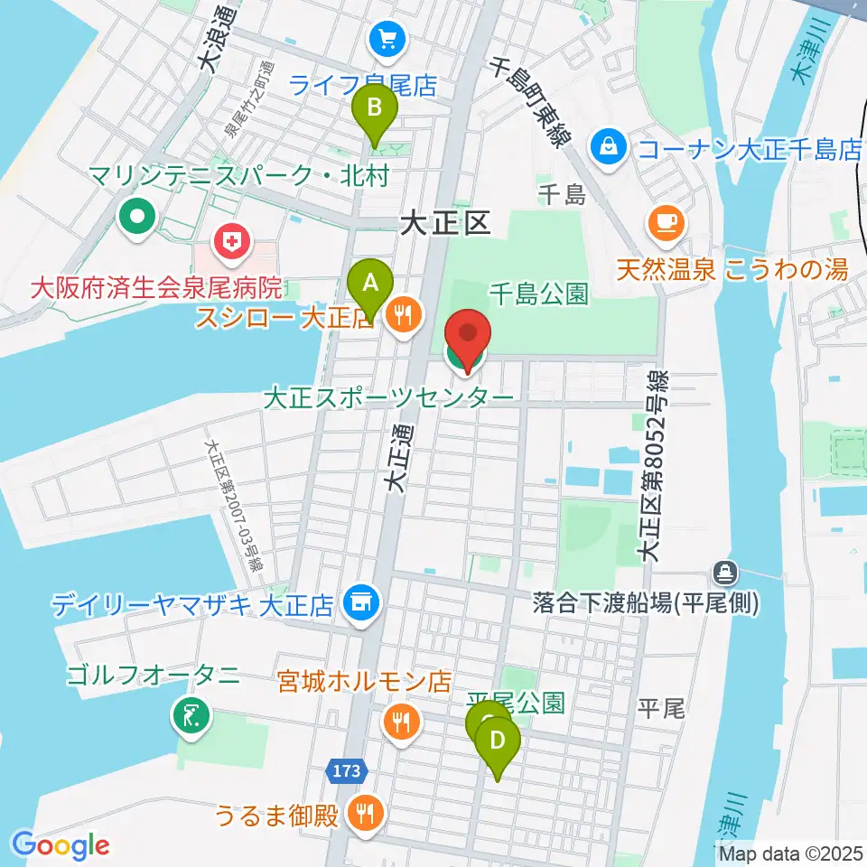 アゼリア大正ホール周辺のホテル一覧地図