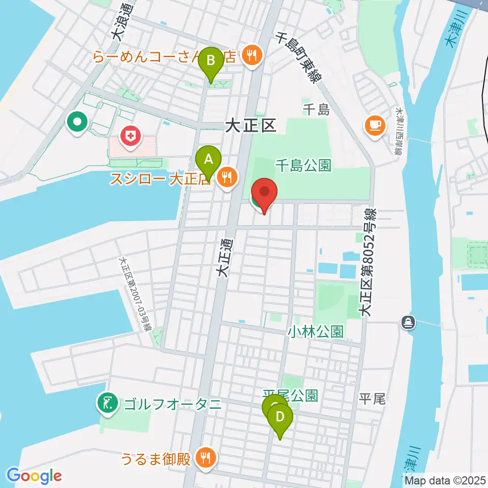 アゼリア大正ホール周辺のホテル一覧地図