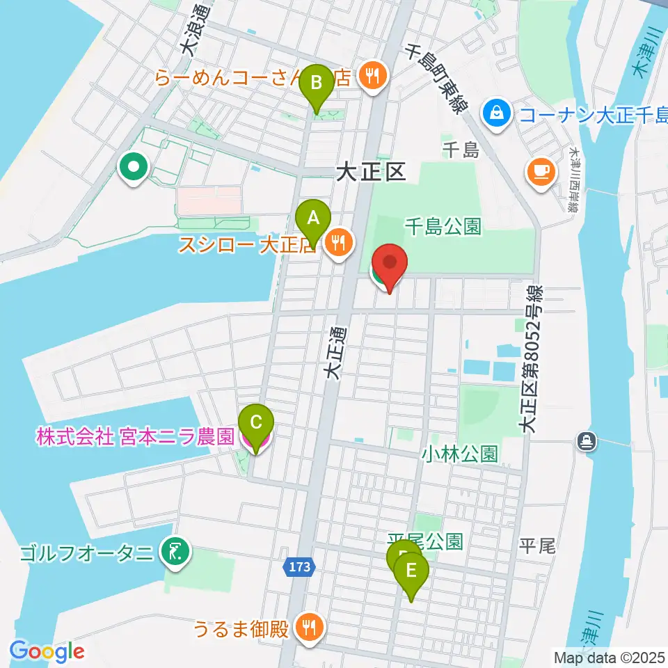 アゼリア大正ホール周辺のホテル一覧地図