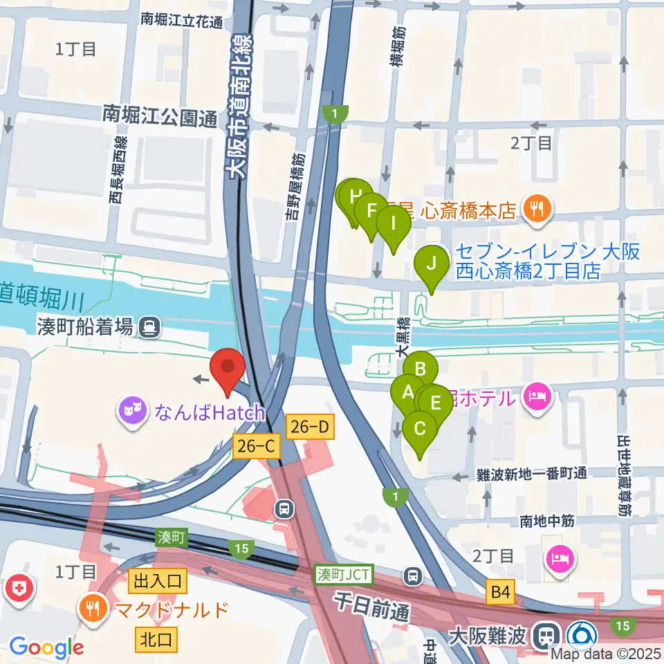 難波S.O.Ra.周辺のホテル一覧地図