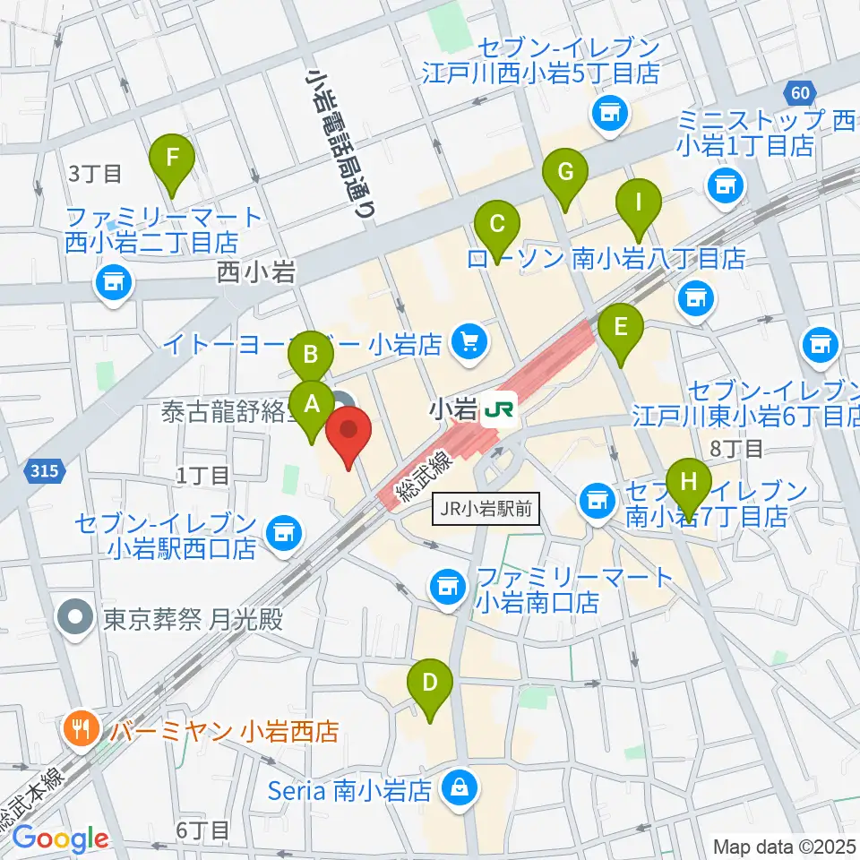 音楽教室ミュージックベア小岩校周辺のホテル一覧地図