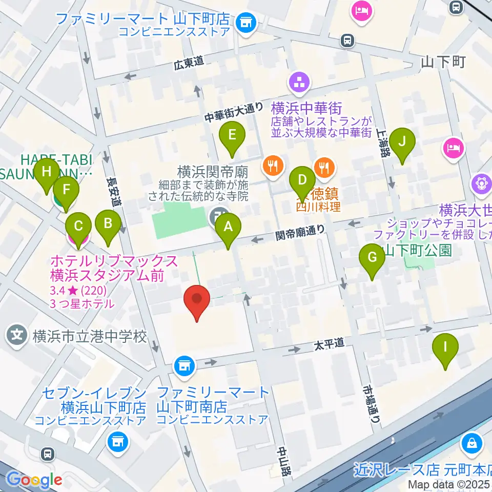 横浜F.A.D周辺のホテル一覧地図