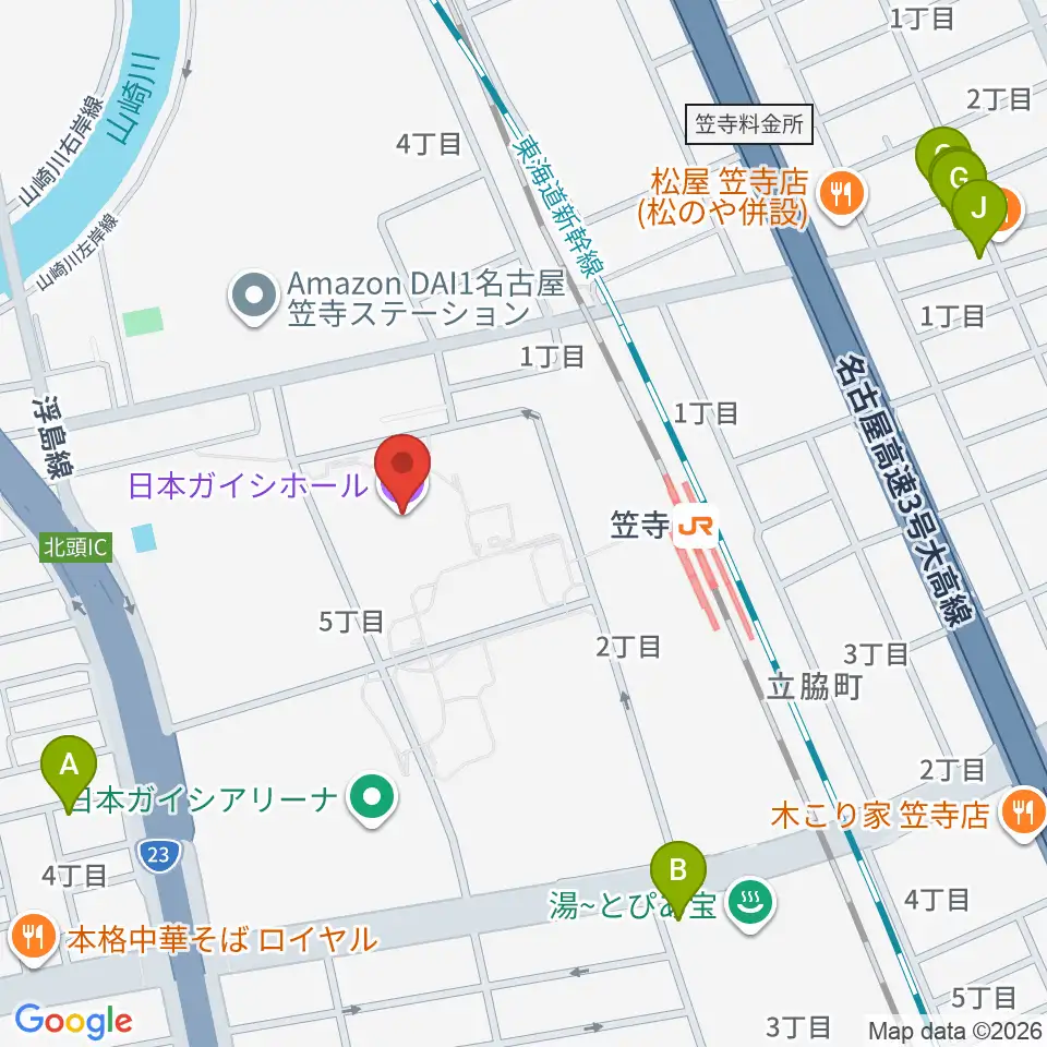 日本ガイシホール 周辺のホテル一覧マップ