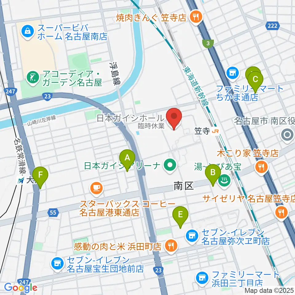 日本ガイシホール周辺のホテル一覧地図