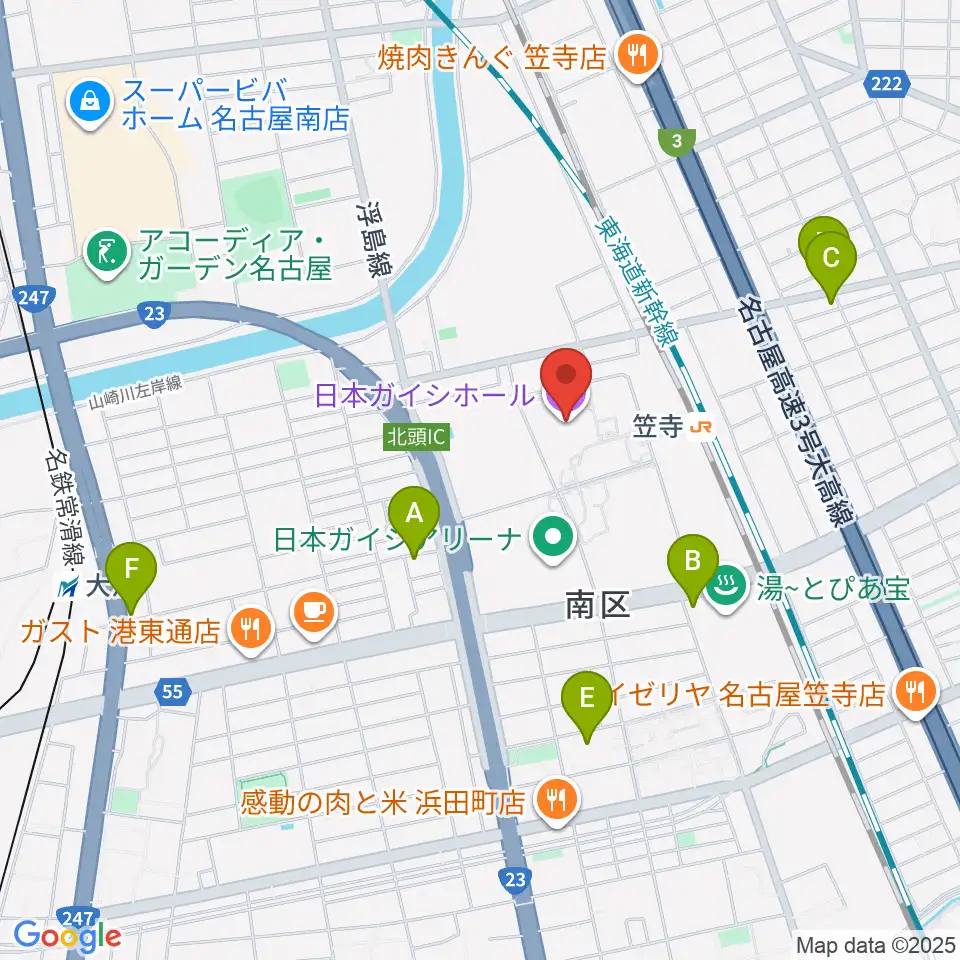日本ガイシホール周辺のホテル一覧地図