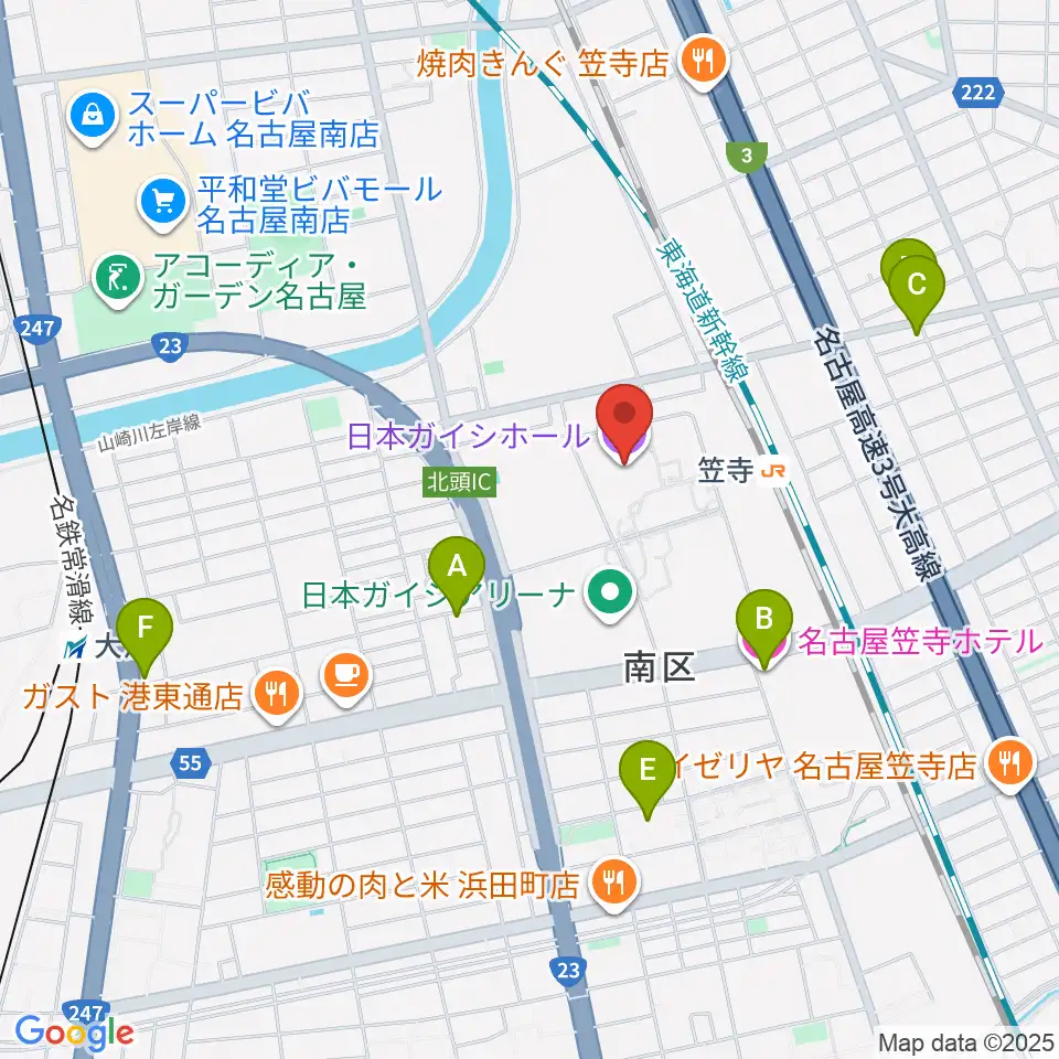 日本ガイシホール周辺のホテル一覧地図
