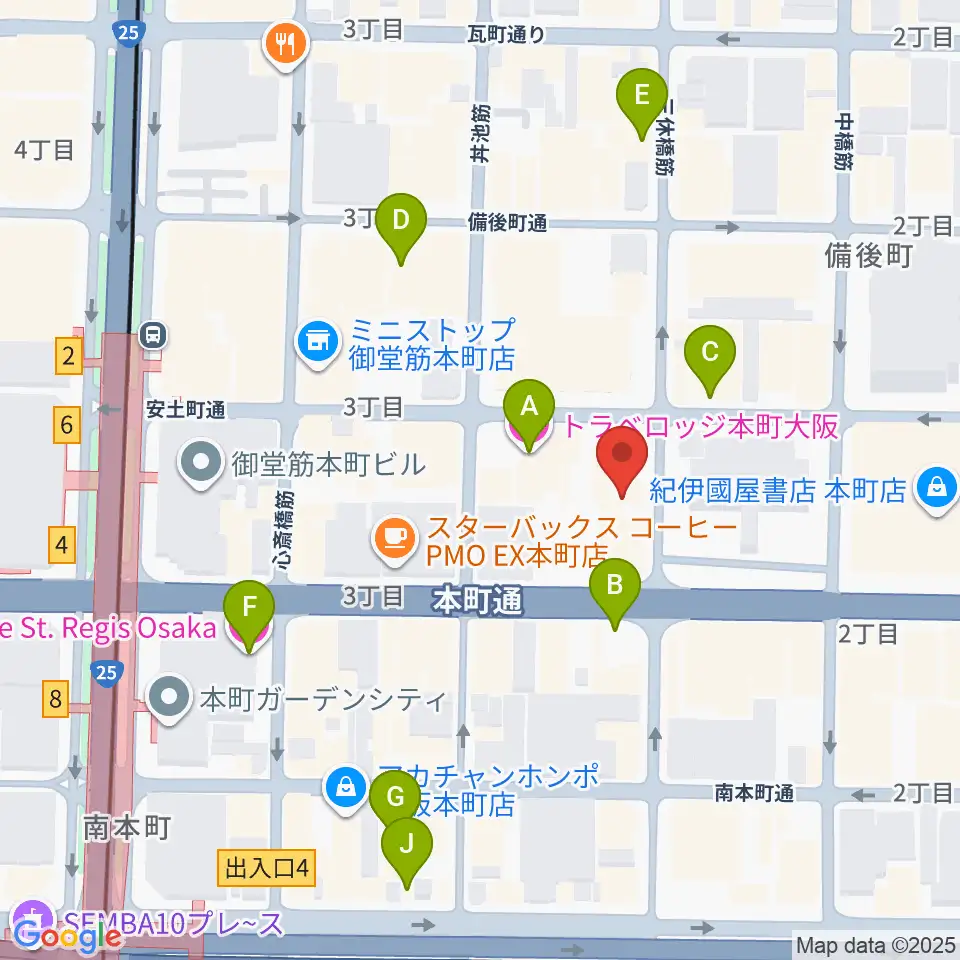 スプートニクギタースクール周辺のホテル一覧地図