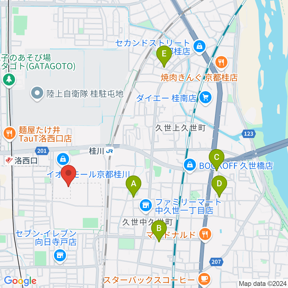 島村楽器イオンモール京都桂川店周辺のホテル一覧地図