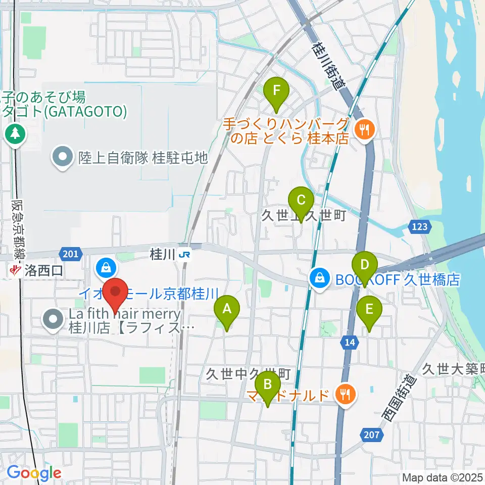 島村楽器イオンモール京都桂川店周辺のホテル一覧地図