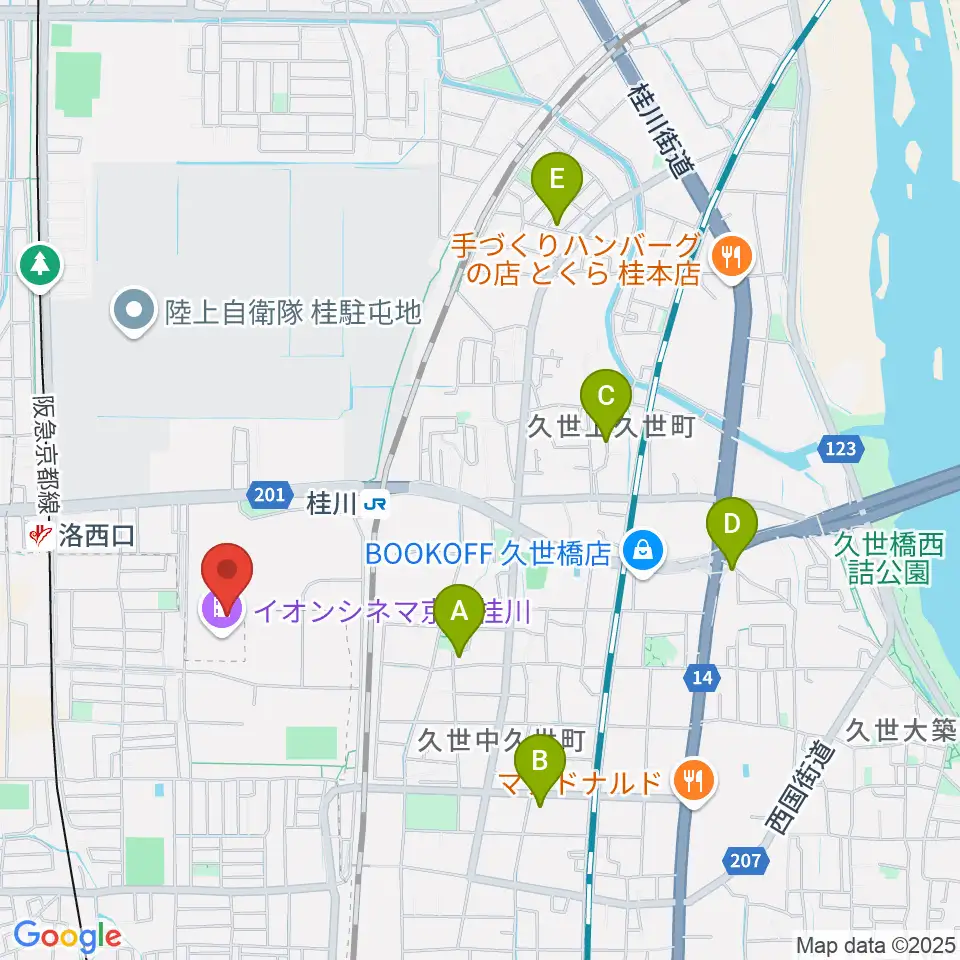 島村楽器イオンモール京都桂川店周辺のホテル一覧地図