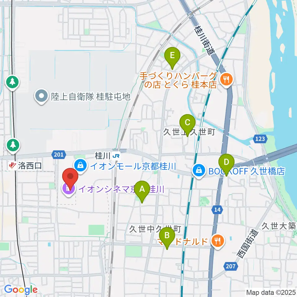 島村楽器イオンモール京都桂川店周辺のホテル一覧地図