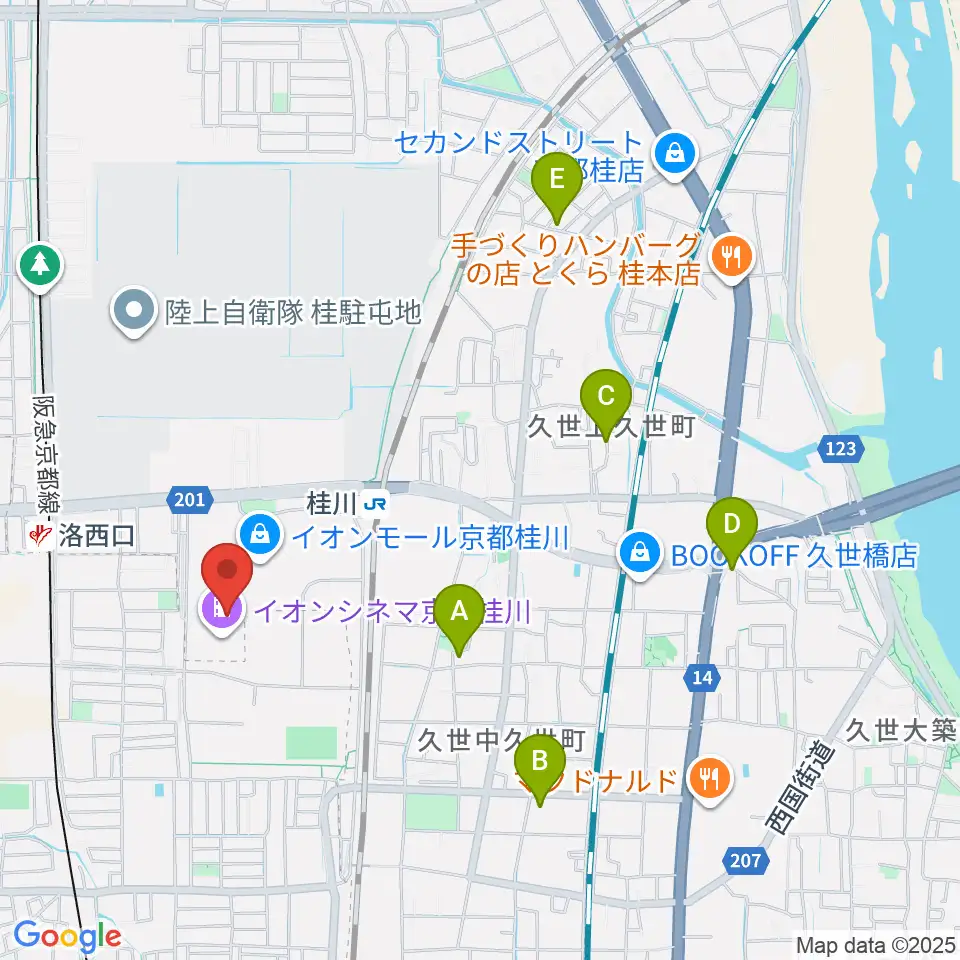 島村楽器イオンモール京都桂川店周辺のホテル一覧地図
