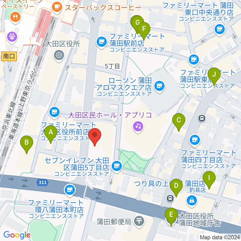 蒲田ニューエイト周辺のホテル一覧地図