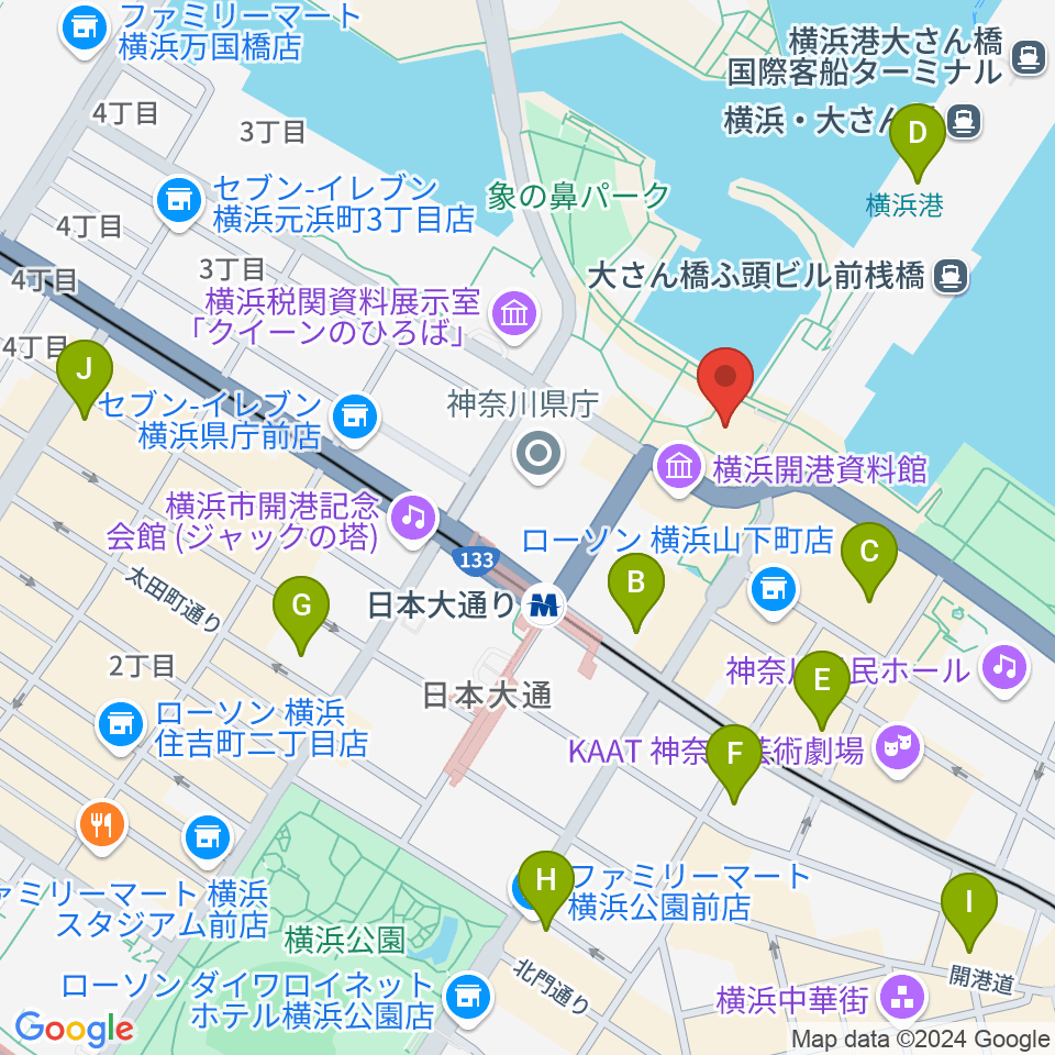 波止場会館周辺のホテル一覧地図