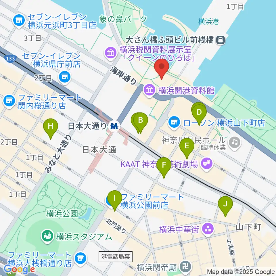 波止場会館周辺のホテル一覧地図