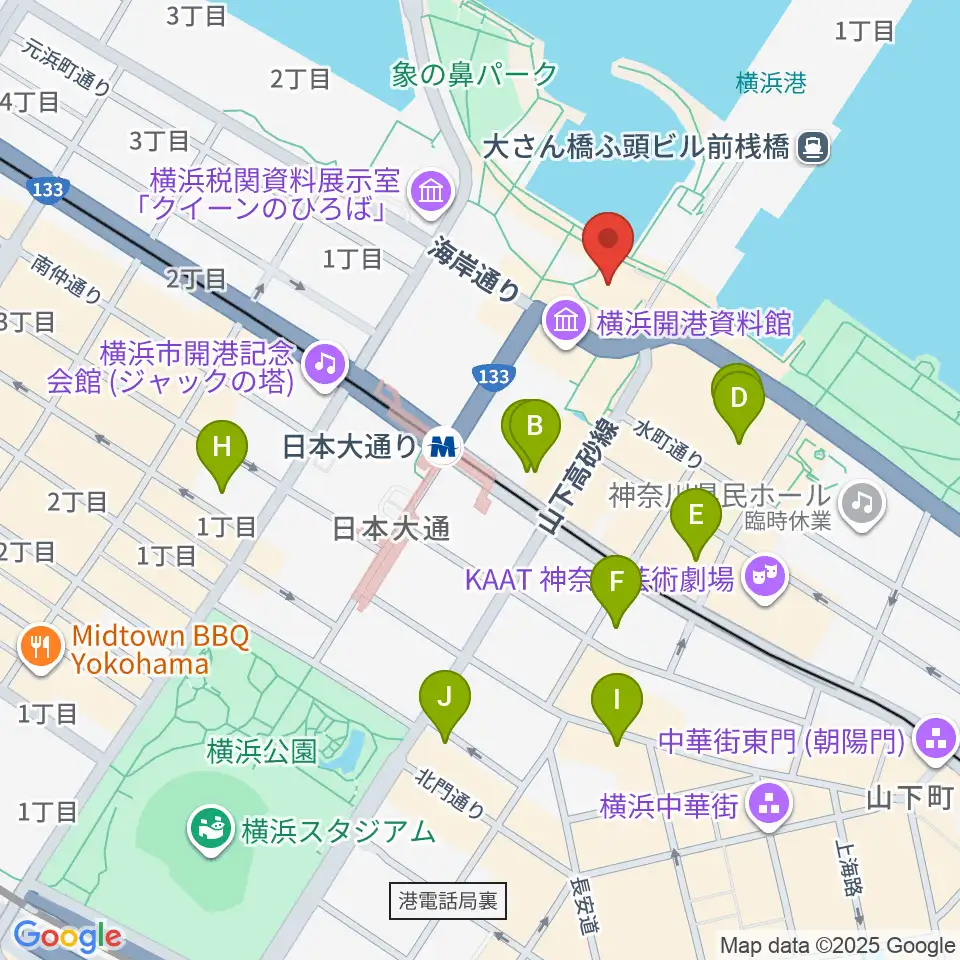 波止場会館周辺のホテル一覧地図